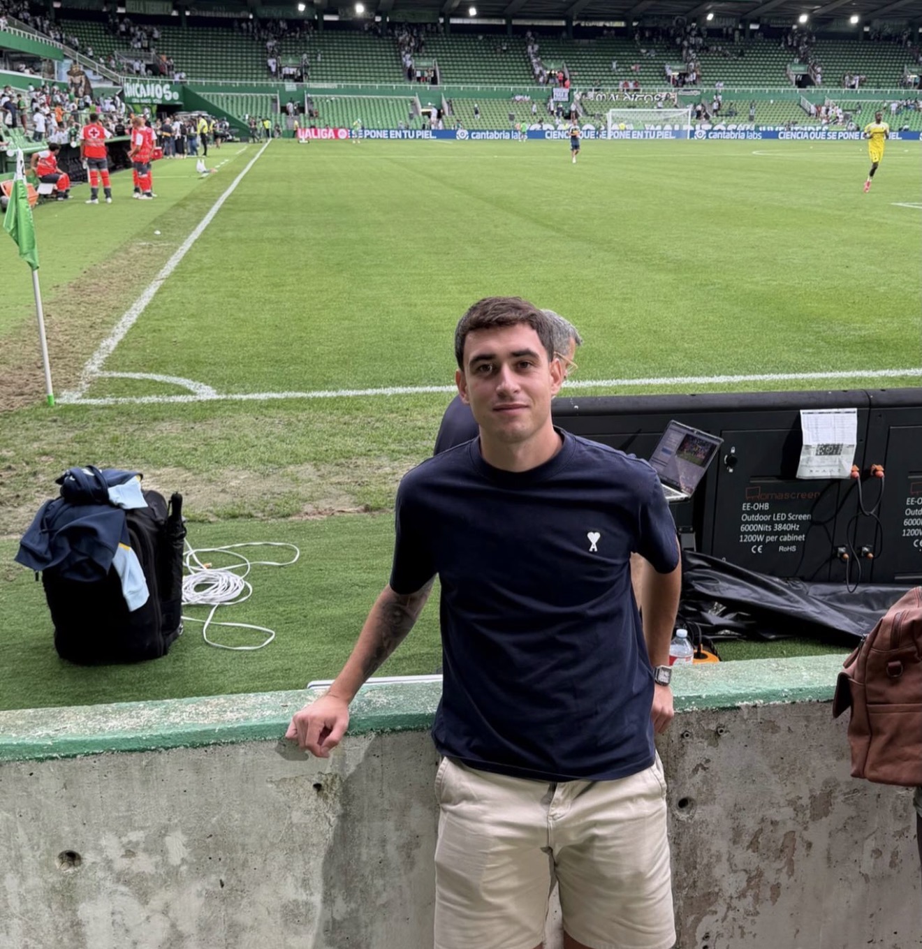 Analista de Betmaster en un estadio de fútbol
